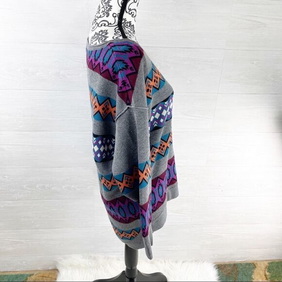 Anthropologie Plenty by Tracy Reece Fairisle Stripe Slouchy Pullover Sweater - Picture 4 of 8